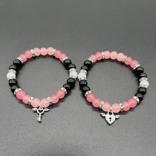 Key + Heart Matching Bracelets